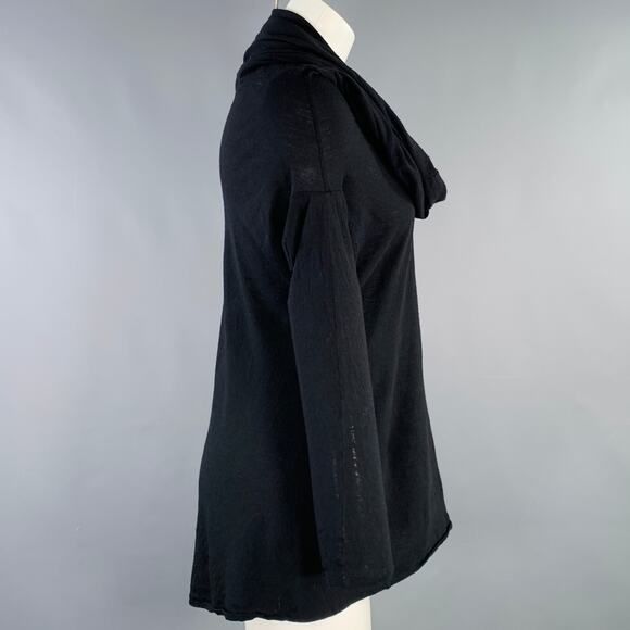 ALEXANDER MCQUEEN Size 4 Black Viscose Blend Cowl Collar Pullover - Picture 2 of 6